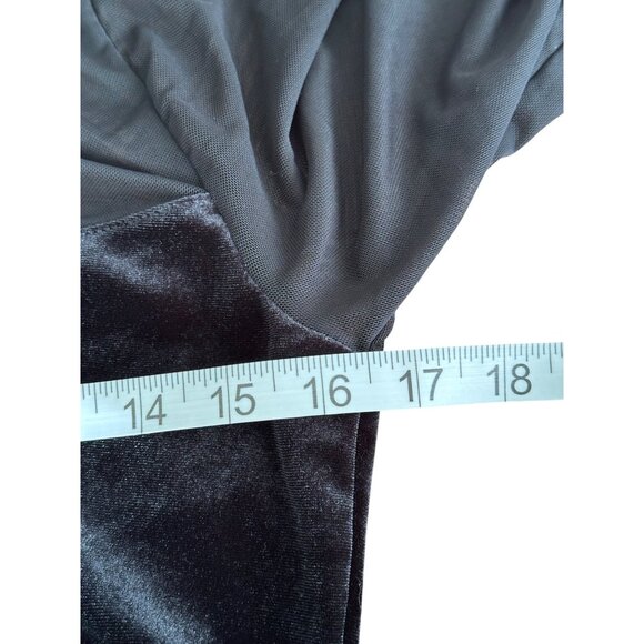 Wild Fable Cutie Black Velvet Mesh Long Sleeve Mini Dress LBD Goth Sexy S NWOT - Picture 5 of 9